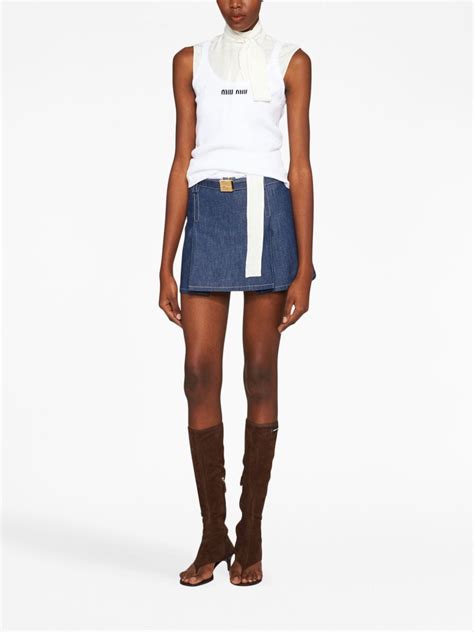 miu miu skirt denim|Denim miniskirt .